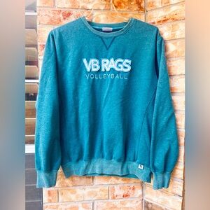 VB Rags VOLLEYBALL Teal Stonewash Sweater/ Large